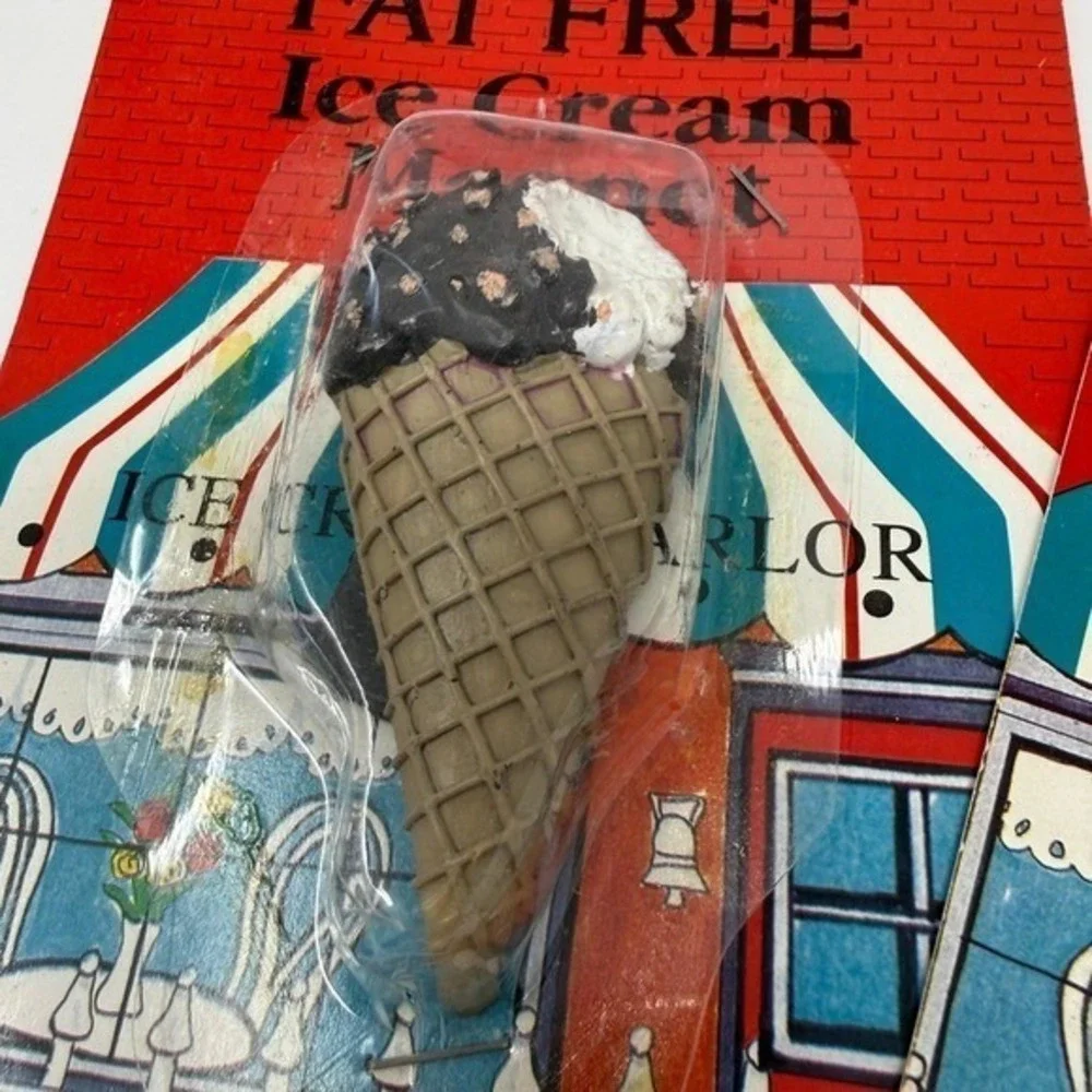2 lot Vintage Food Refrigerator Magnets Ice Cream Kitsch